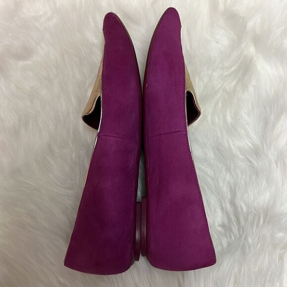 Ted Baker London Suede Flats Fuchsia Gold Size 8.5 Bin 17 - Picture 10 of 11